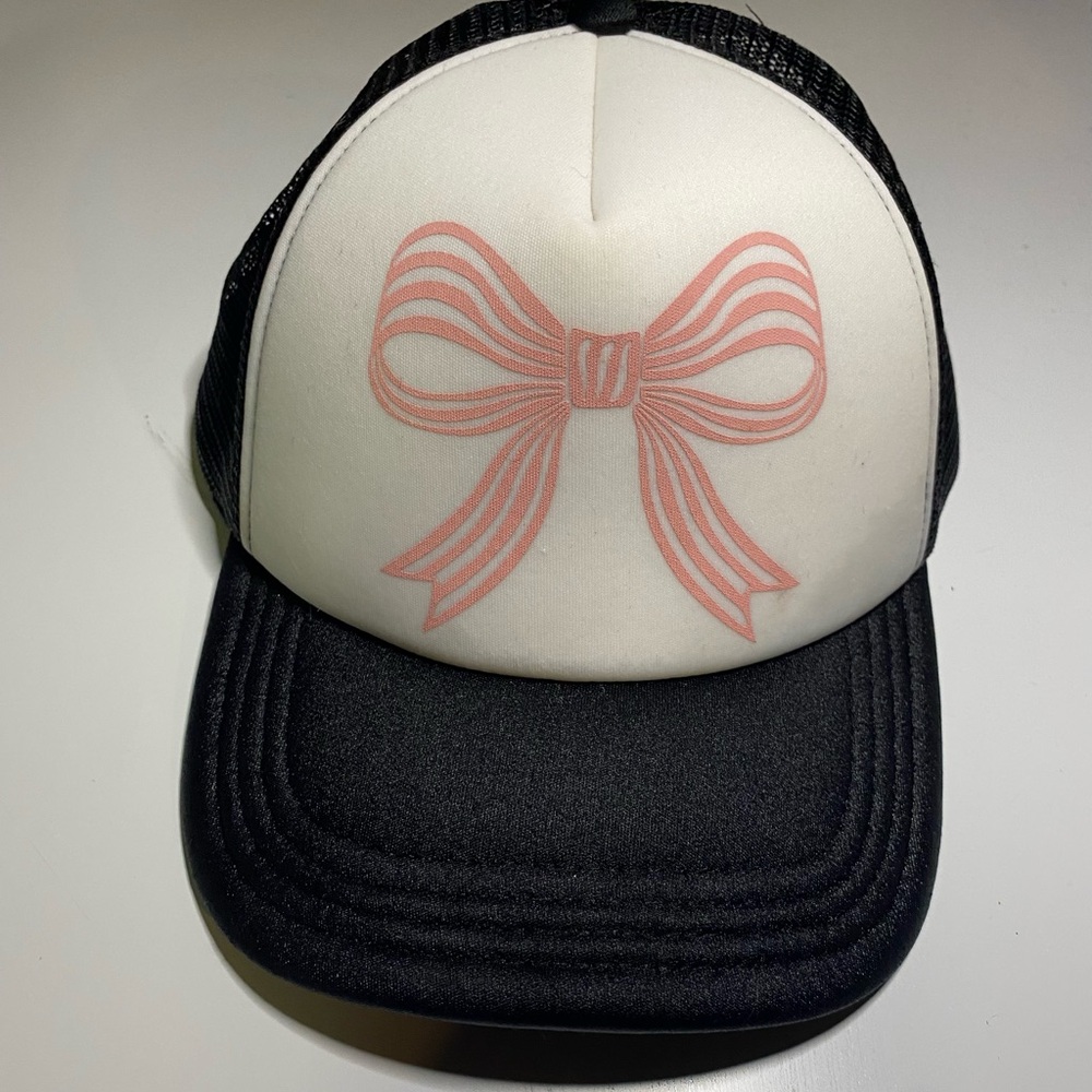 Black and White Bow Trucker Hat
